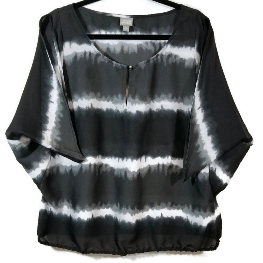 $3 Deal! Converse black gray white flowy shirt L